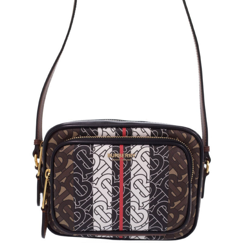 Burberry Monogram Stripe Canvas Camera Bag Shoulder